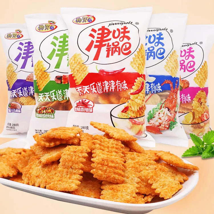儿津味锅巴260g香辣番茄蟹黄烧烤味90后怀旧办公室休闲狗牙儿锅巴