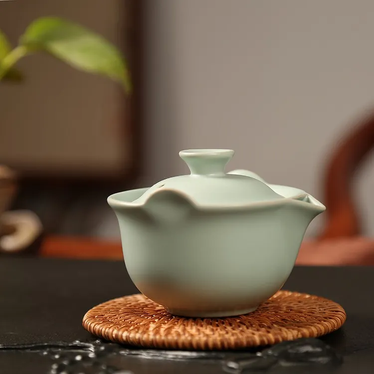 陶立方 汝窑茶壶陶瓷手抓壶天青开片汝瓷手工泡茶壶防烫单壶功夫