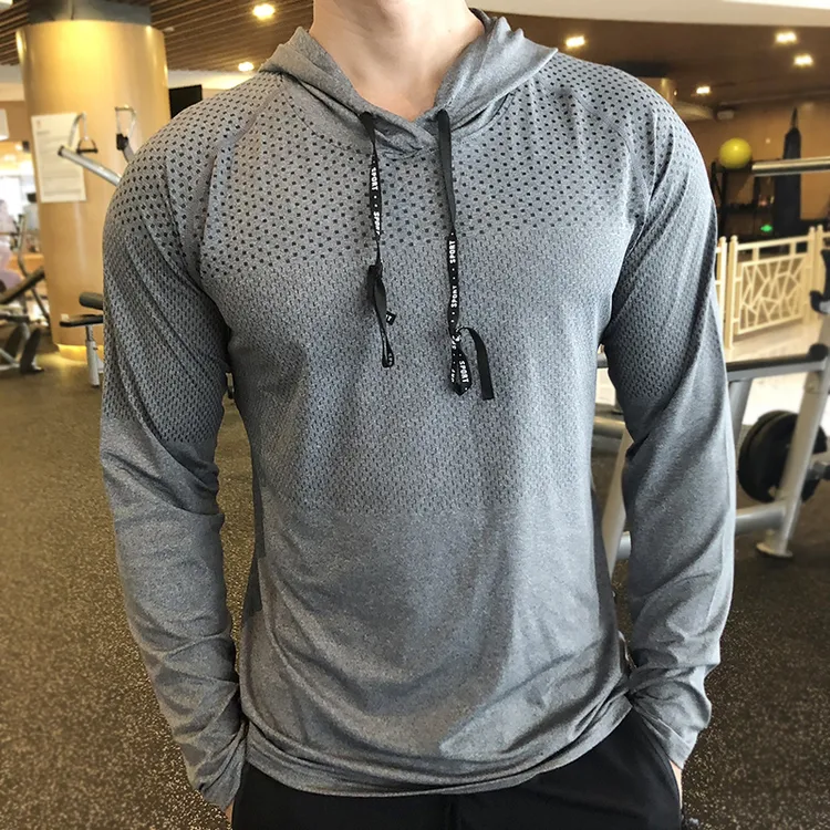 运动健身衣服男训练服跑步神器速干衣长袖宽松运动卫衣休闲连帽服