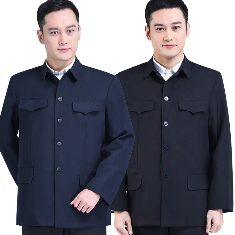 春秋季中山装中老年人爸爸装老人休闲外套男士老式爷爷中山服商务