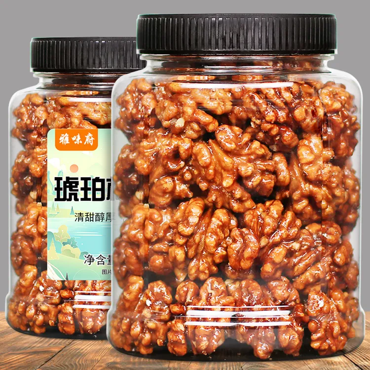 琥珀核桃仁 150g/500g罐装焦糖蜂蜜味坚果零食新鲜熟酥脆山核桃肉