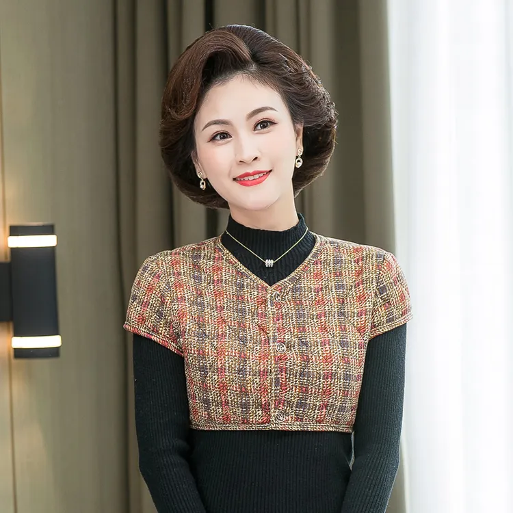 中老年女装防寒保暖坎肩秋冬加厚保暖护肩妈妈秋装小马甲