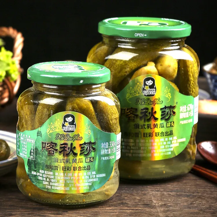 喀秋莎酸黄瓜俄罗斯风味酸黄瓜罐头乳黄瓜330g670g俄式罐头下饭菜