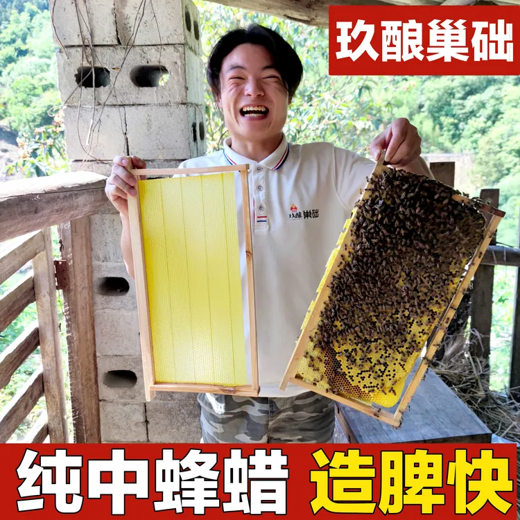 中蜂巢础 纯蜂蜡生产35片 养蜂专用巢础（玖酿巢础）新手用产卵快