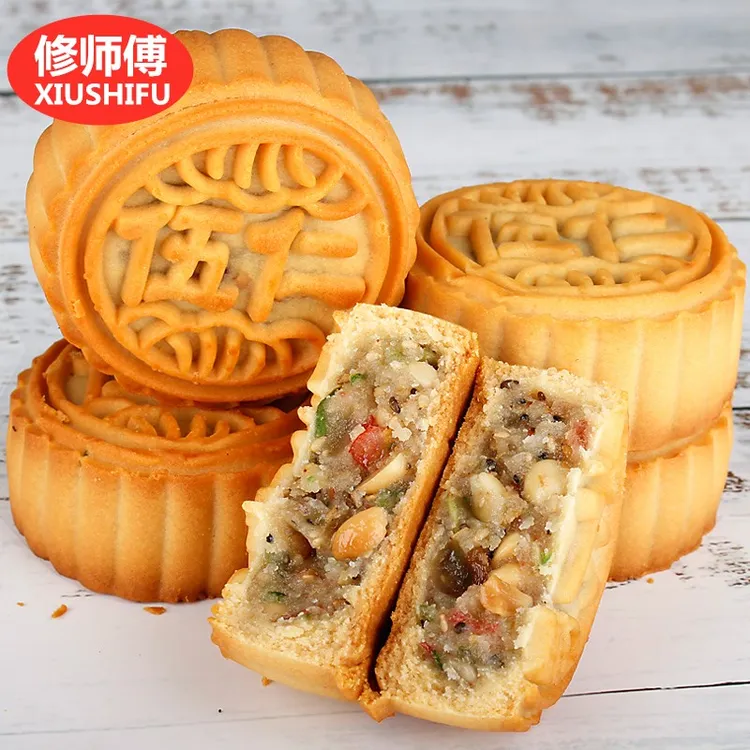 修师傅老五仁大月饼老式多口味芝麻中秋礼盒传统糕点零食1-5斤