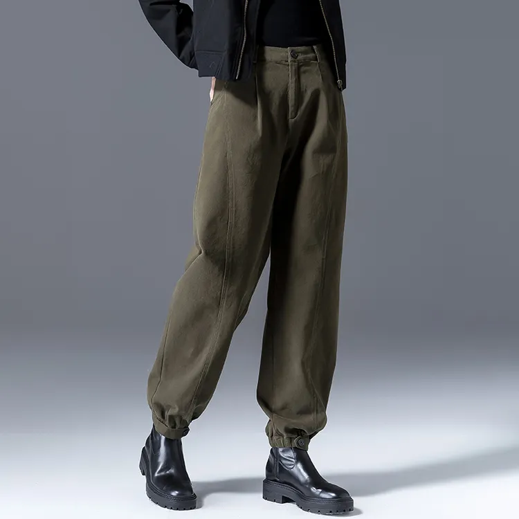 爆款工装裤女2025新款女裤秋冬运动裤休闲裤加绒裤子女冬季哈伦裤