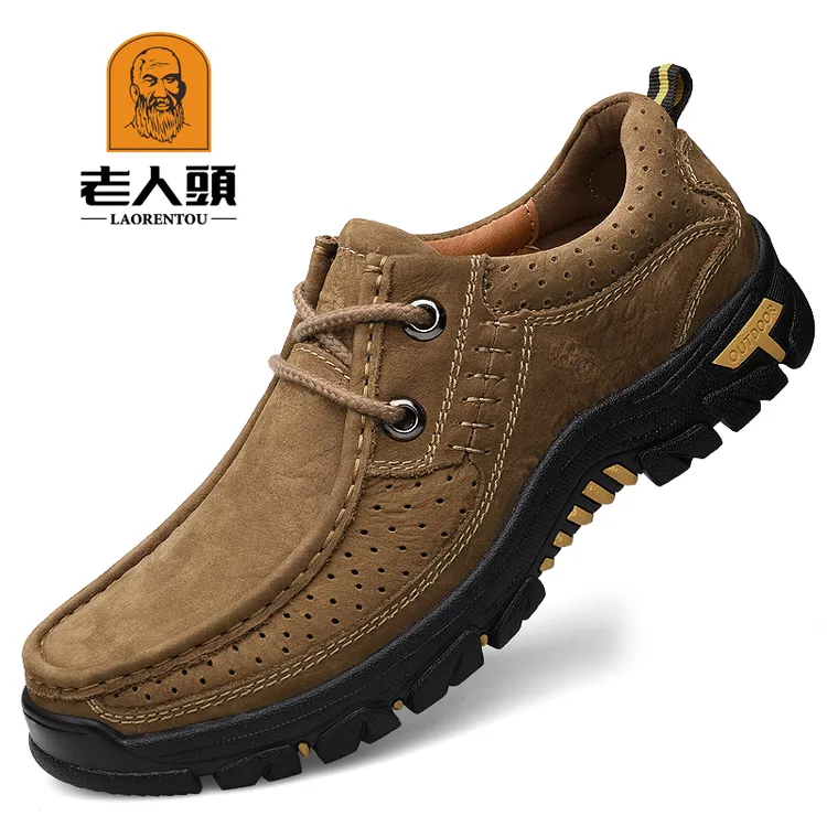 老人头皮鞋男士春秋季新款潮流休闲鞋柔软日常驾车鞋47大码潮鞋