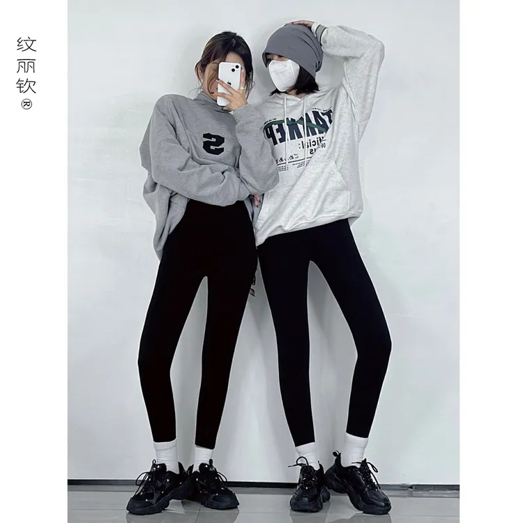 【云朵裤】软糯无缝可外穿瑜珈裤加绒小黑裤高弹加厚打底裤九分裤冬