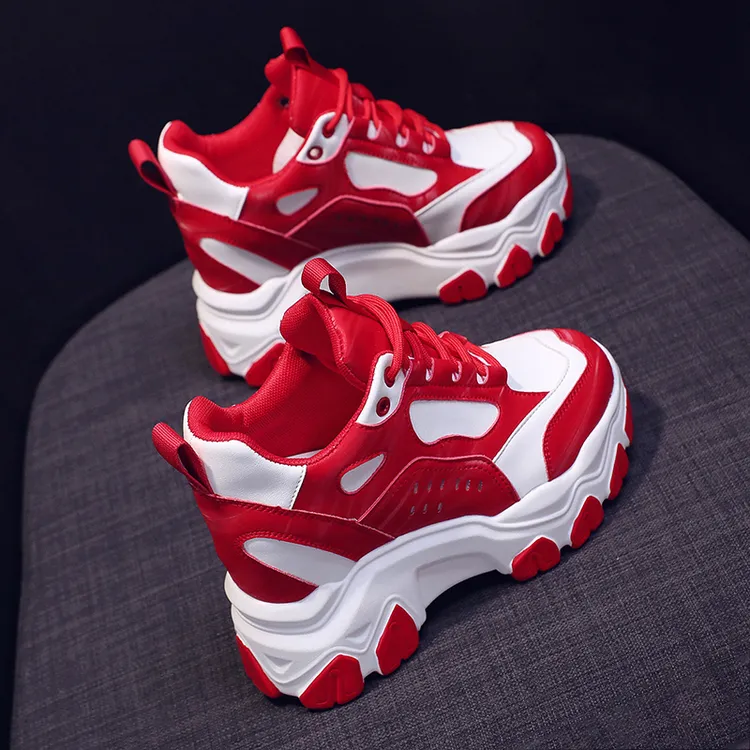 爆款老爹鞋女2025春季ins潮单鞋百搭松糕鞋子厚底内增高休闲小白