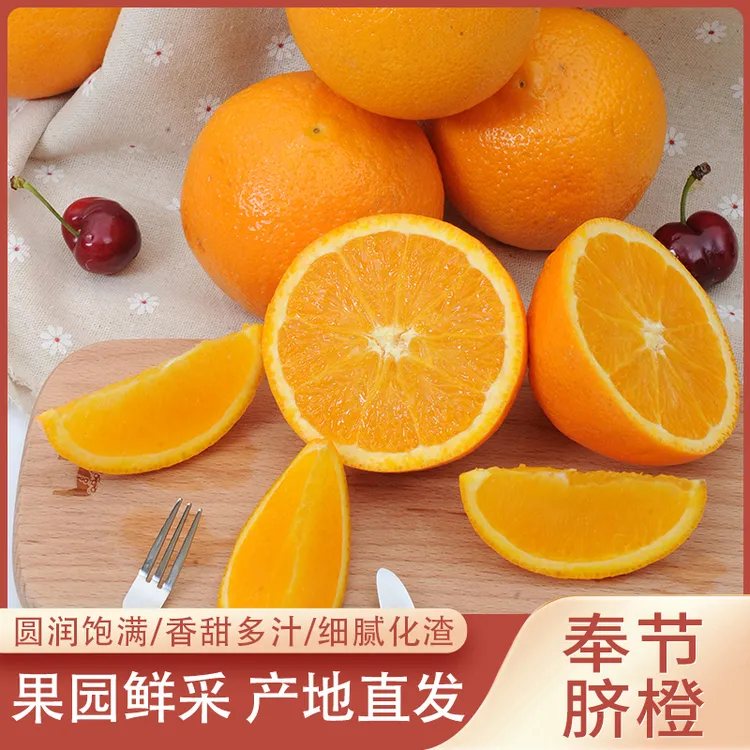 奉节脐橙新鲜采摘果园现摘现发多汁VC皮薄肉厚多汁5斤10斤20斤