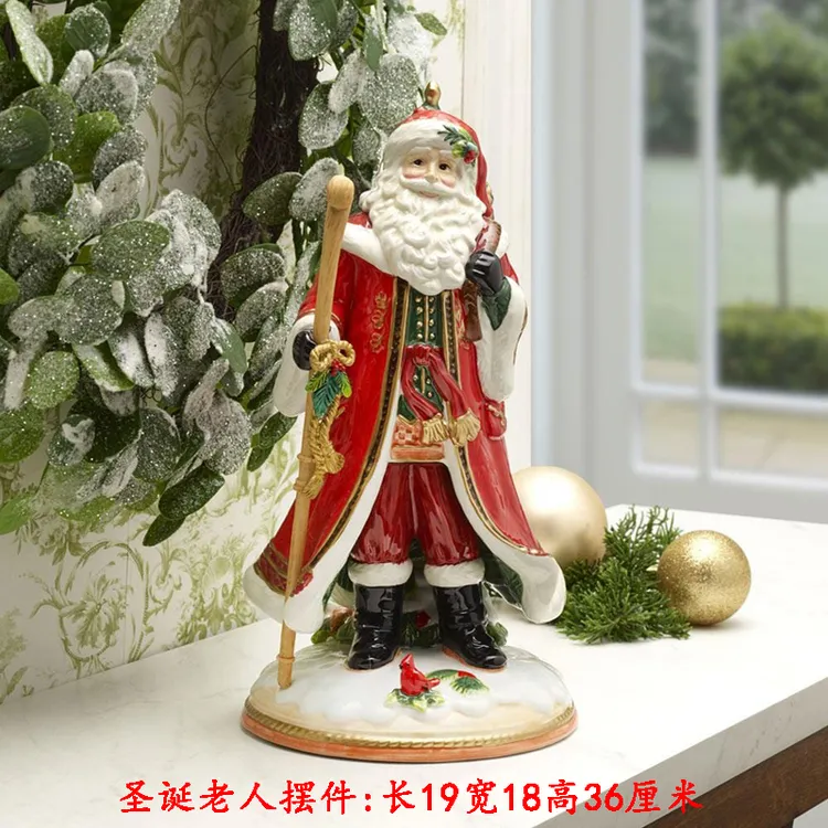 Fitz and Floyd出口优品陶瓷圣诞老人装饰品圣诞高端礼物摆件