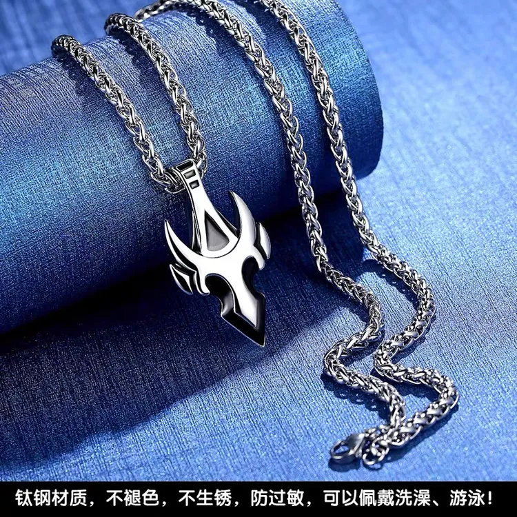钛钢项链 时尚 霸气火焰十字项链男士潮人配饰欧美个性吊坠潮男