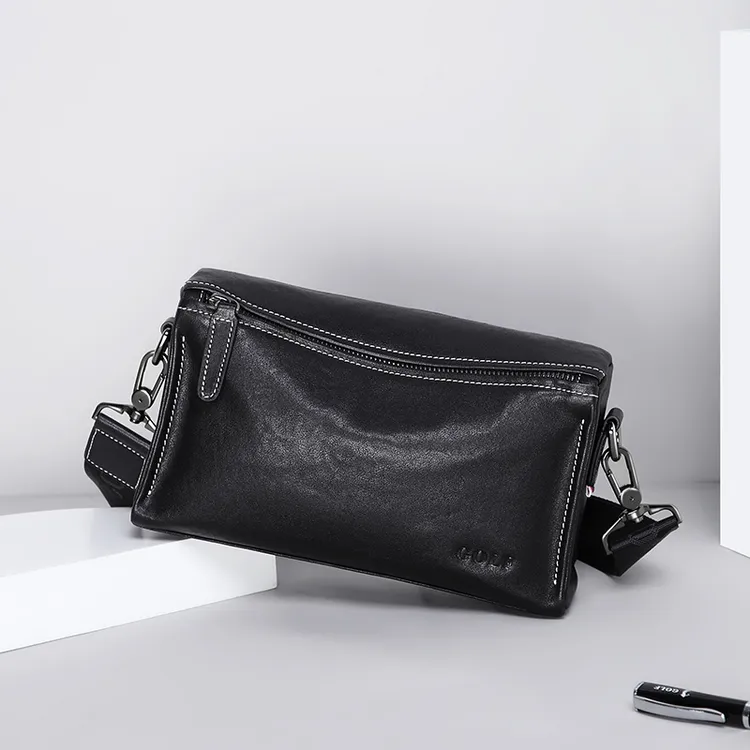 GOLF/高尔夫柔软牛皮盒子包男士单肩包商务休闲斜挎包百搭包包男