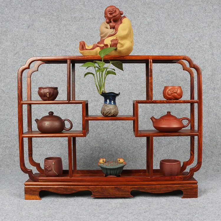小号茶壶博古架长方形置物架茶具展示架桌面摆件实木中式多宝阁