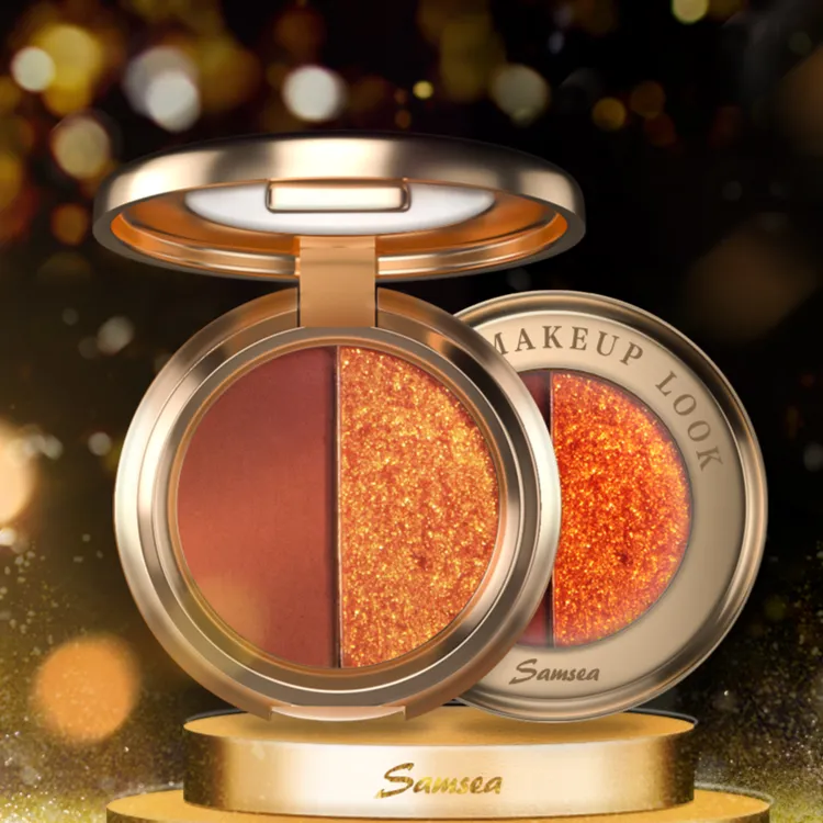 圣希丝绒高光眼影易上色一体盘上色南瓜色双色多效学生禁欲系彩妆