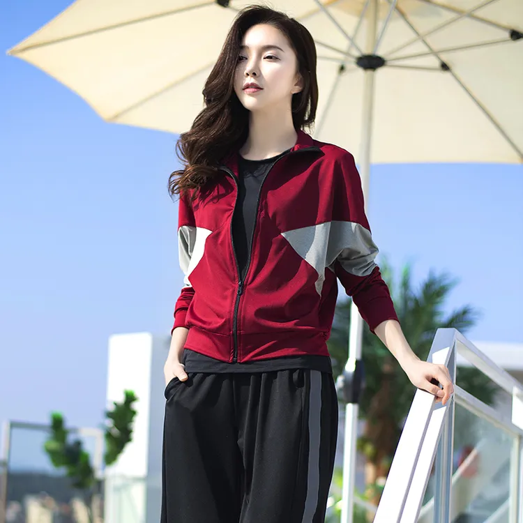 瑜伽服两件套2022秋冬新款专业速干长袖晨跑健身房运动套装女8377