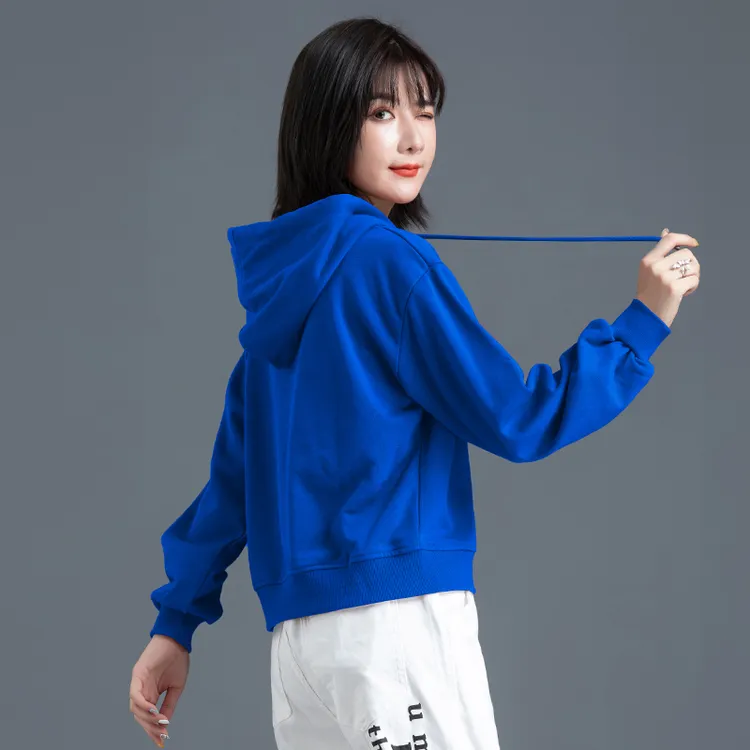克莱因蓝长袖卫衣女士帽衫2025年春秋季新款女装宽松时尚连帽上衣