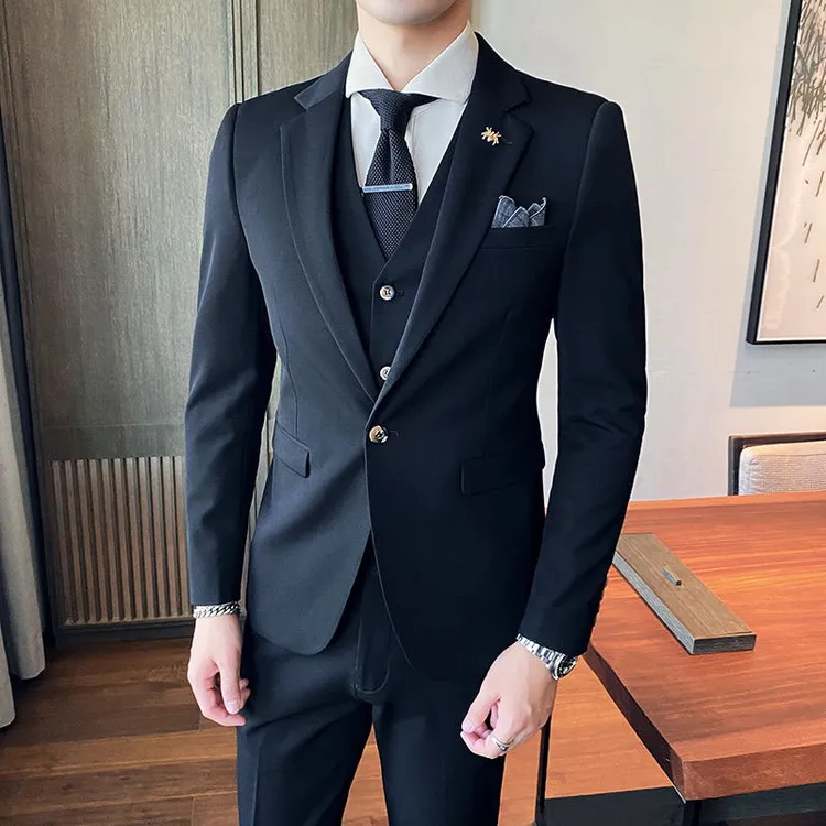 西服帅气男士外套韩版修身伴郎新郎结婚商务休闲职业正装小西装男