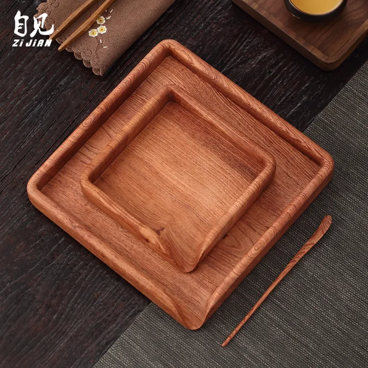 花梨木分茶盘赏茶盘实木茶则套装茶拨茶叶收纳普洱茶盒开茶评审盘
