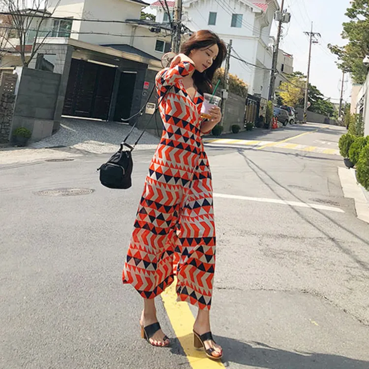 【冰冰推荐】波西米亚气质优雅法式裹身裙显高显瘦女人味连衣长裙
