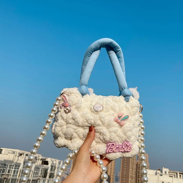 棉花糖云朵手工编织包包diy自制毛线手织材料包冰条送女友礼物