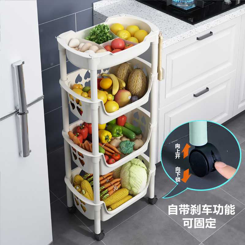 可移动多层置物架宿舍小推车零食储物架厨房落地家庭杂物收纳神器