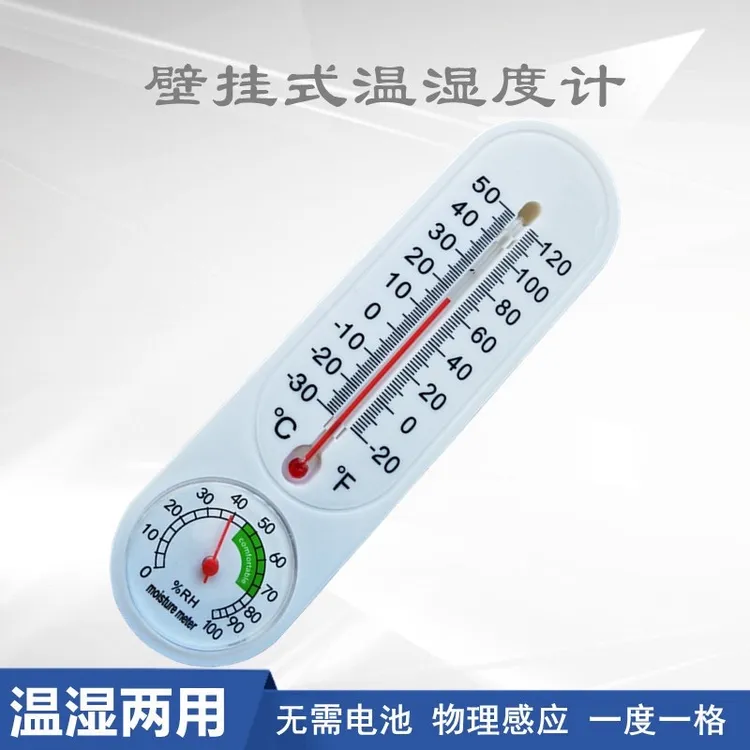 （2个装）温湿度表指针温度湿度计长条悬挂式壁饰温度表 温度计家用