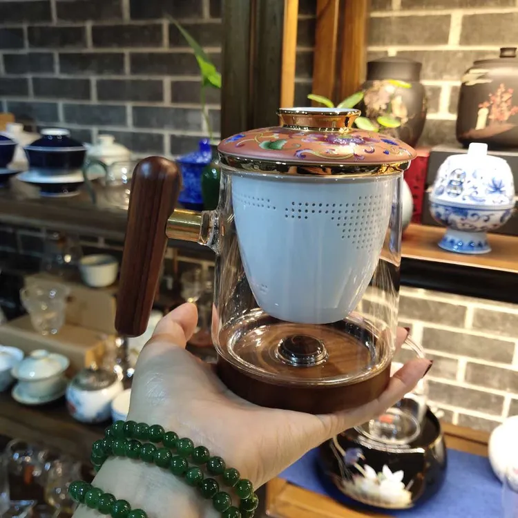 木把底部磁吸办公杯350毫升