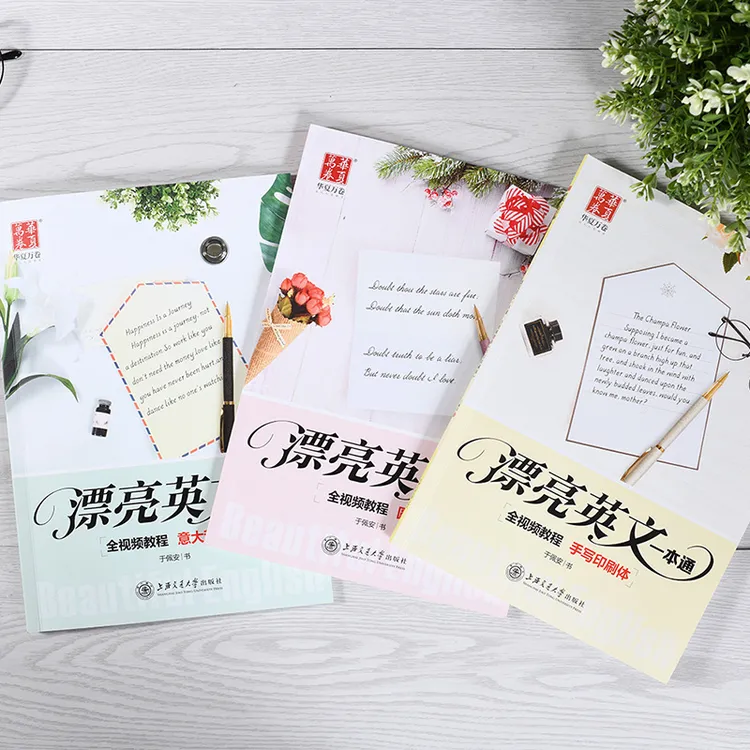 漂亮英文一本通圆体意大利斜体手写印刷体成人学生英语练字帖