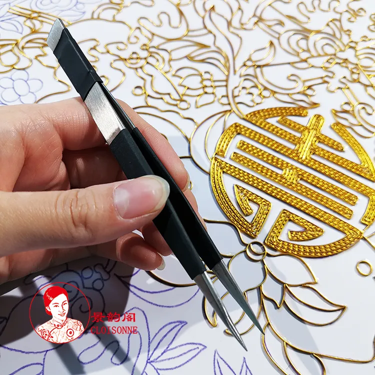 镊子掐丝珐琅画景泰蓝画专用掐丝工具纯手工打磨不伤金丝精致细节