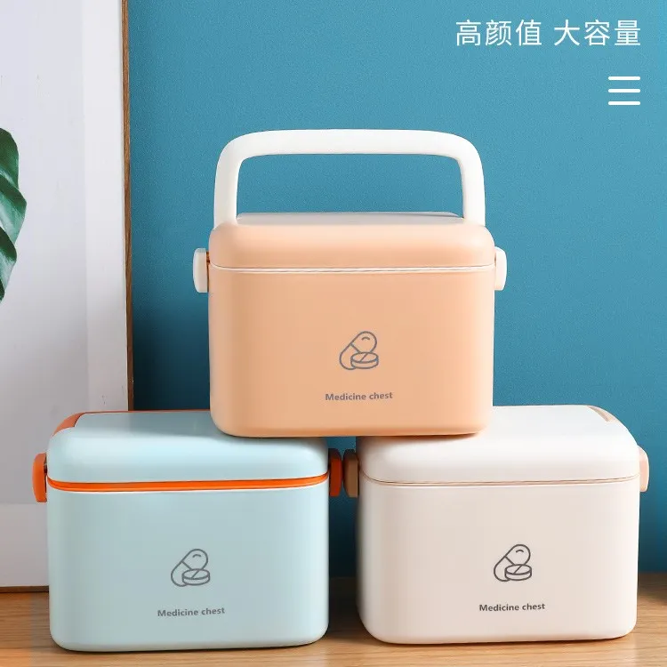 【金铂喜】家用大容量医药箱家庭装小型 药品收纳盒撞色系 医疗箱