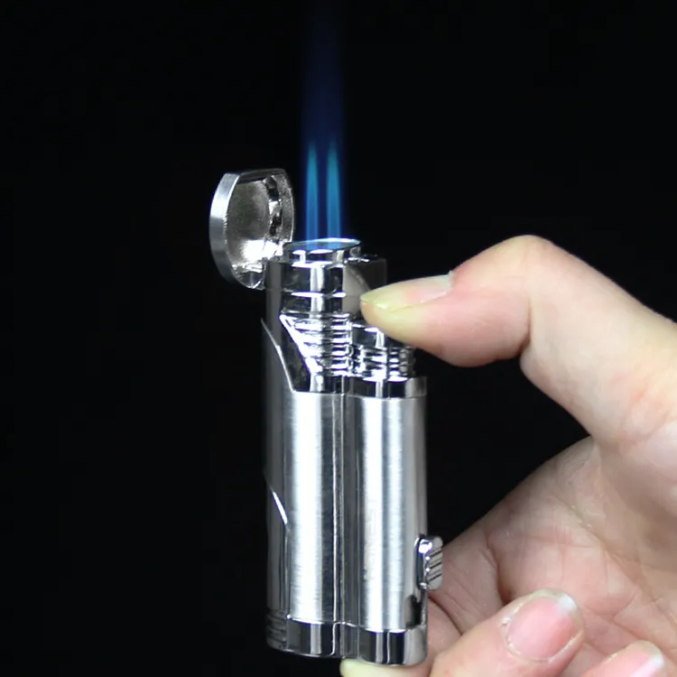 直冲打火机防风双火蓝焰雪茄点烟器创意个性潮男士礼品气体点火器