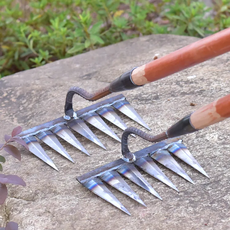 农用锄草锄头钉耙除草工具耙子锰钢农具铲草神器松土搂草六齿耙子