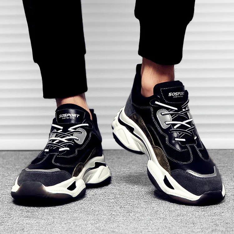 特大码运动鞋男45潮流ins老爹鞋46透气网面鞋47厚底加宽跑步鞋48