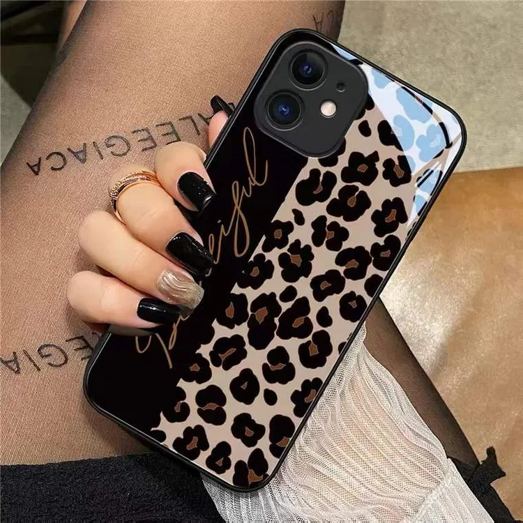潮牌豹纹  苹果13/华为/OPPO/vivo/小米 玻璃简约潮流防摔手机壳