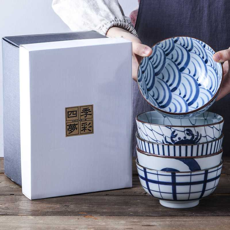 【5件套】日本波佐见烧日式和风陶瓷碗餐具大号饭碗拉面碗