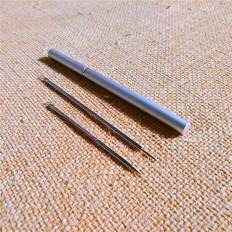 2支装粉刺针暗疮针黑头针挤压棒挑痘痘套装挑挤痘痘超尖美容工具
