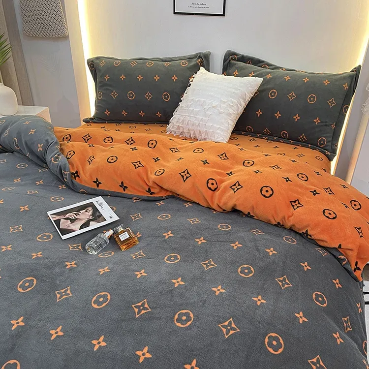 牛奶绒四件套加厚珊瑚绒床单双面加绒被套法莱法兰绒床上用品床笠