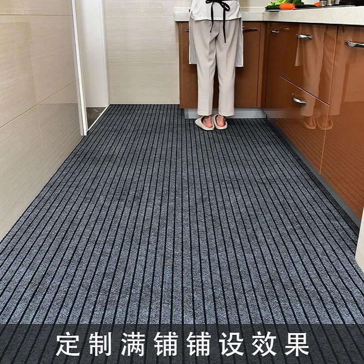 条纹厨房进门地垫地毯入户门脚垫防滑吸水卫生间玄关垫子可裁剪