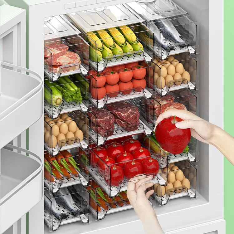 厨房冰箱收纳盒抽屉式保鲜盒冰箱专用食品级水果鸡蛋食物整理储物