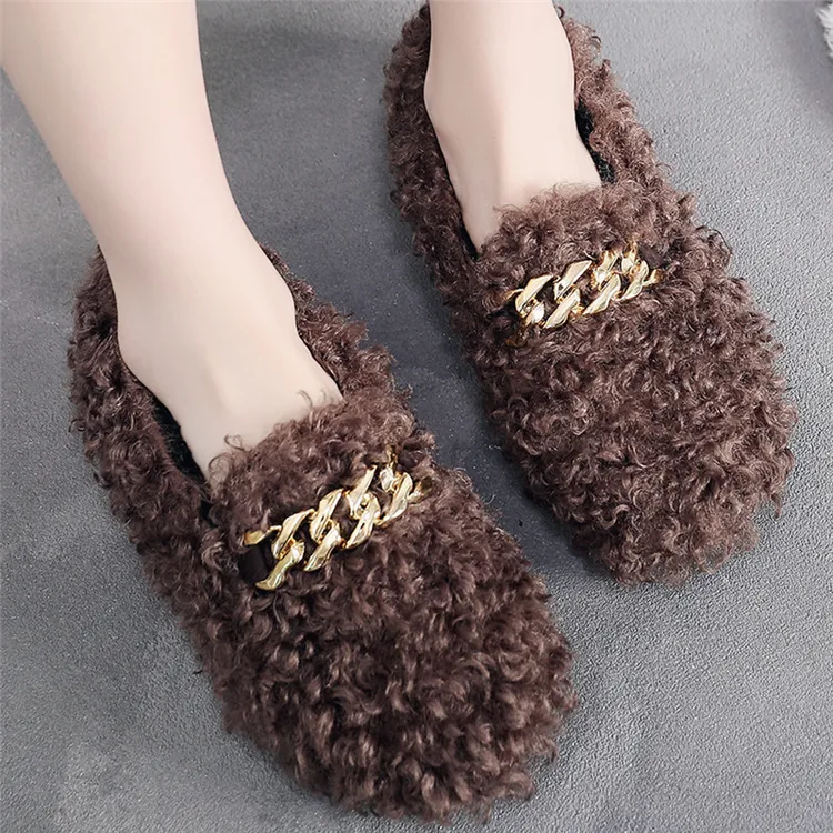 京睿2021新款冬季老北京布鞋女棉鞋豆豆鞋毛毛鞋加绒平底