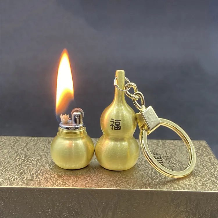 纯铜葫芦钥匙扣迷你煤油打火机便携小巧高档创意微型精致袖珍个性