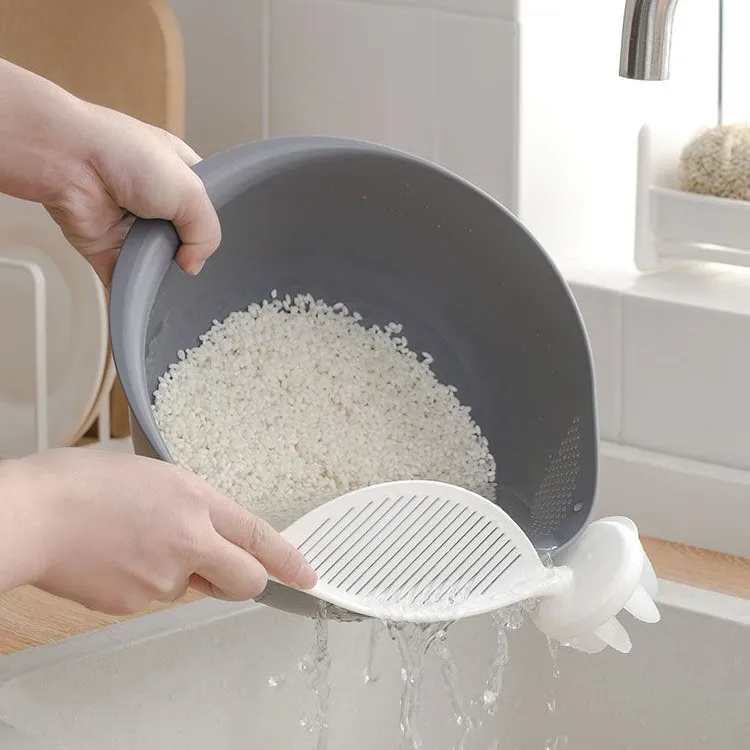 淘米盆洗米筛沥水器滤水篮量杯过滤网漏勺厨房漏盆洗菜挡板搅拌棒