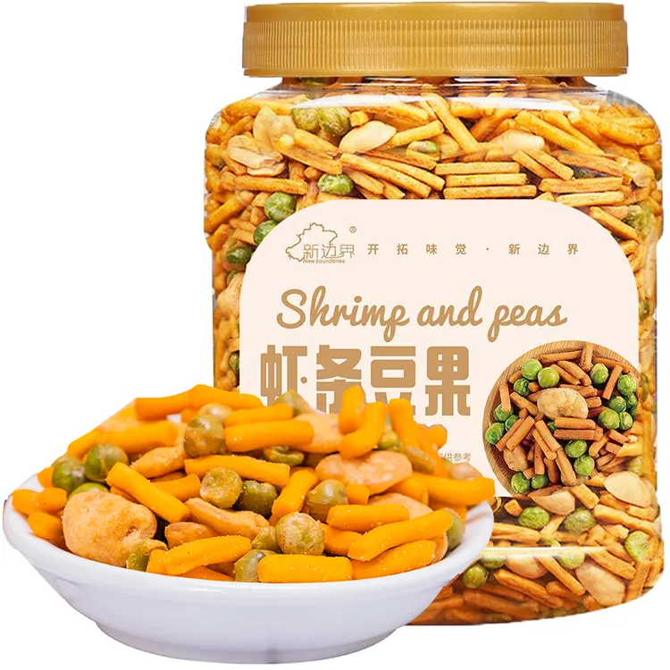 新边界烧烤味虾条豆果400g青豆虾条坚果休闲零食干果食品香脆豆子