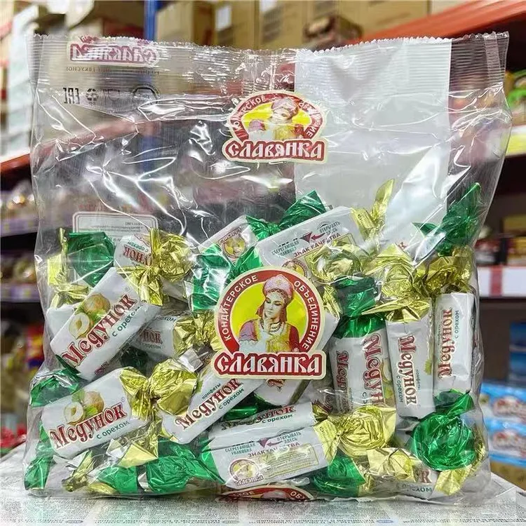 俄罗斯进三颗榛子巧克力味榛子夹心糖500g