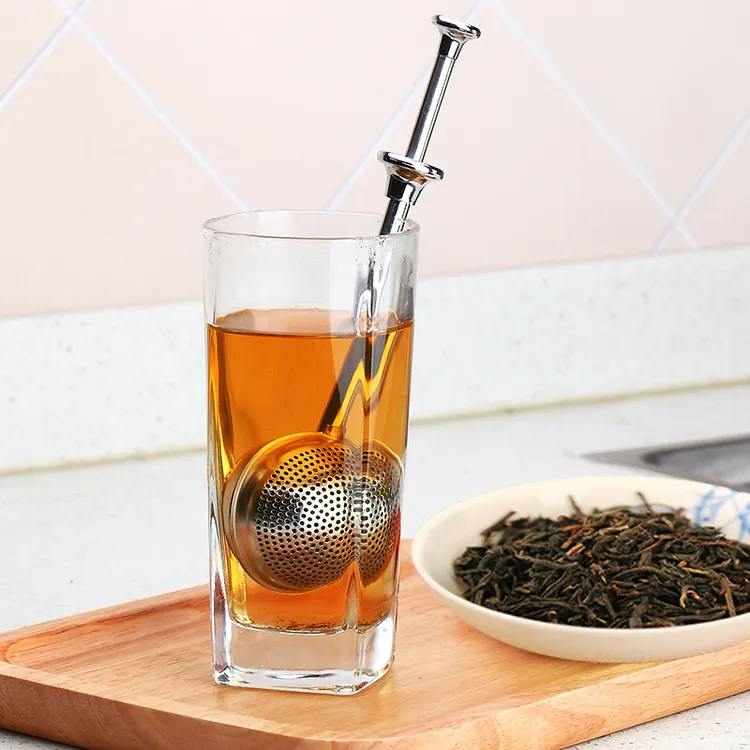 【御慕】不锈钢按压式泡茶器茶叶过滤器家用创意伸缩茶球卤味球