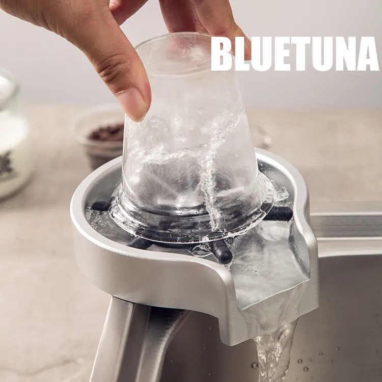 BLUETUNA/BLUETUNA韩式不锈钢吧台自动洗杯器圆形拐角咖啡厅水槽