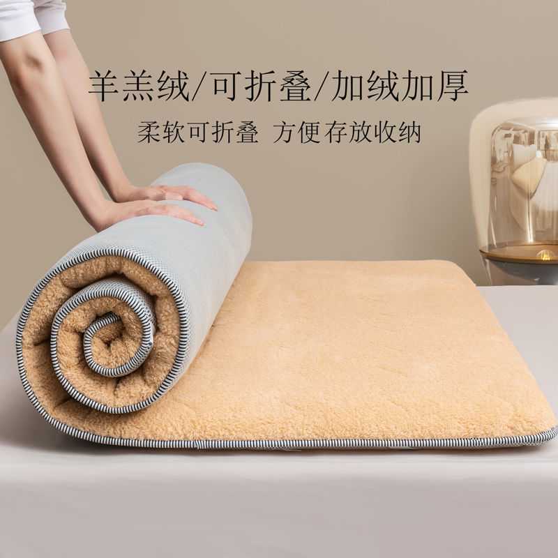 加厚羊羔绒床垫软垫家用床褥子冬季加绒榻榻米垫学生宿舍单人垫被