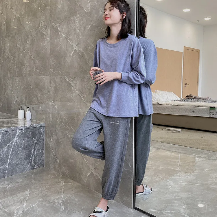 月子服套装产后哺乳睡衣冬季加厚外出潮妈时尚孕妇装卫衣家居服