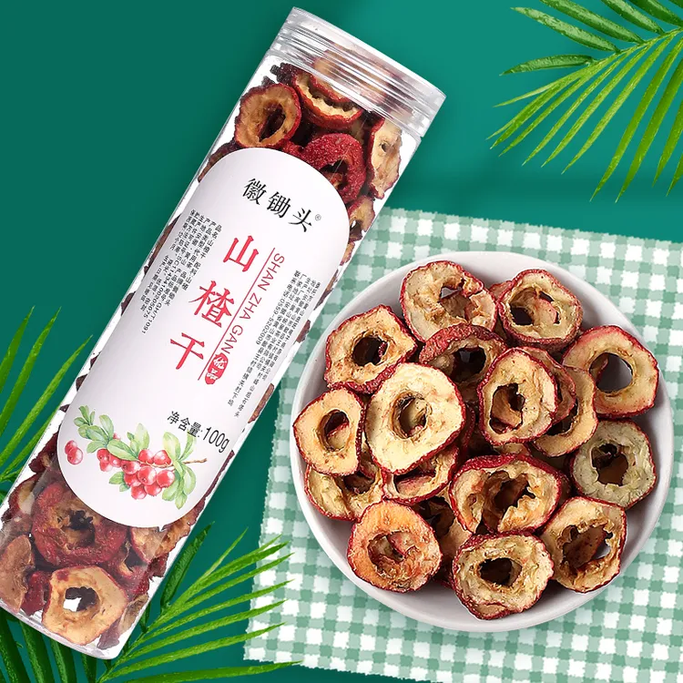山楂干泡水新货干山楂片泡茶片去核无核罐装100g酸酸甜甜干净